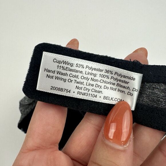 Parisian Intimates Heathered Gray Black Convertible Push Up Bra Size 34A Padded - Picture 6 of 6